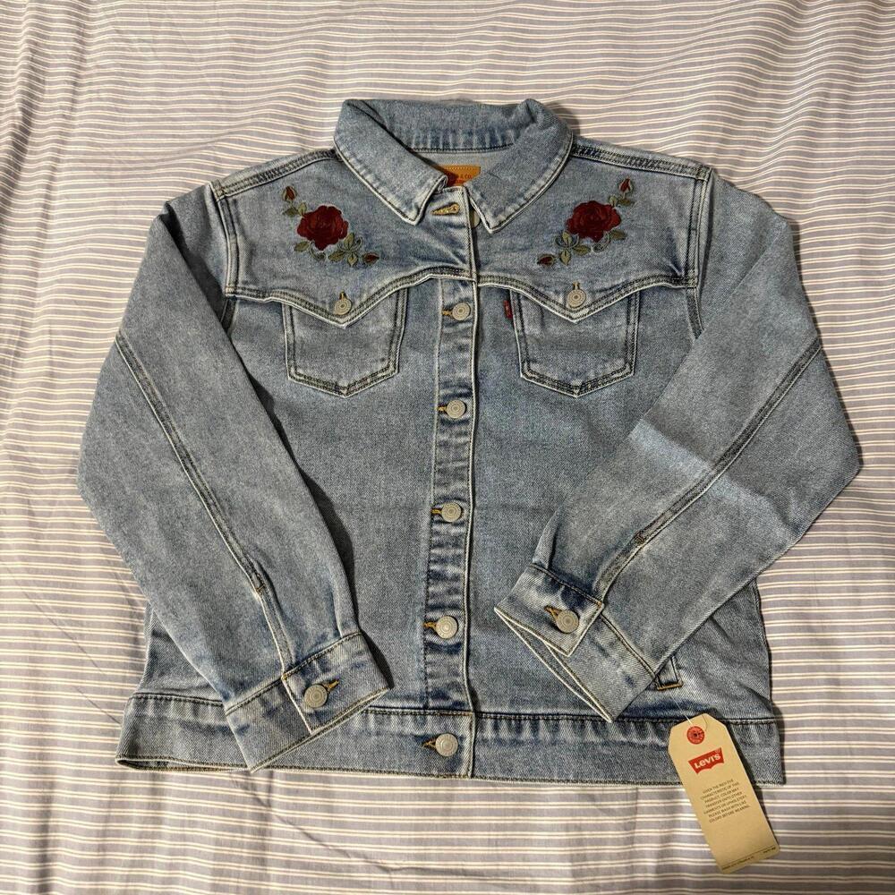 Levi’s kids oversized western denim trucker jacket - Picture 4 of 7